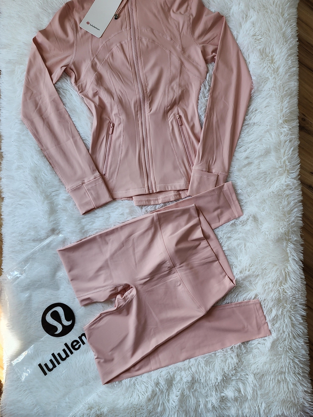lululemon athletica Dusty Rose Zip Jacket & Matching Leggings